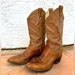 Vintage Python and Leather Weastern Boots